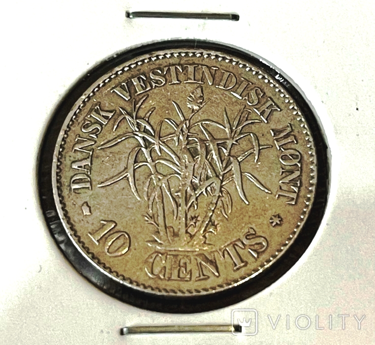 Датская Вест-Индия. 10 центов 1862 г.