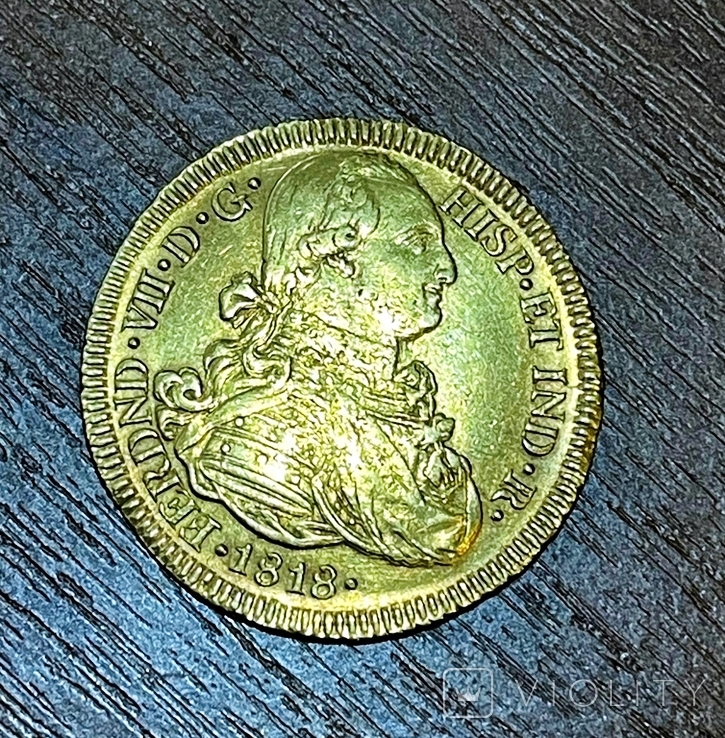 Новая Гранада. Фердинанд VII. 8 эскудо. 1818 г.