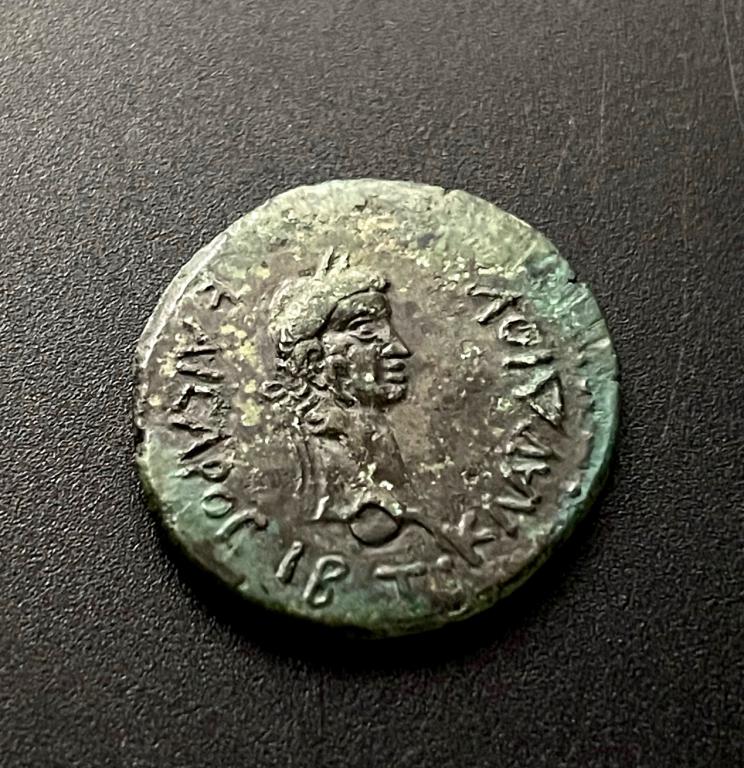 Боспорское царство. Котис I. Ассарий с Клавдием и Агриппиной. Медь. 45 – 68 гг.