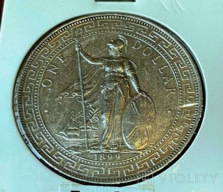 Торговый доллар. 1899 г. Чекан Бомбея. Серебро
