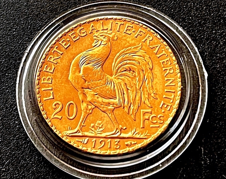 Франция. 20 франков. 1913 г. Золото