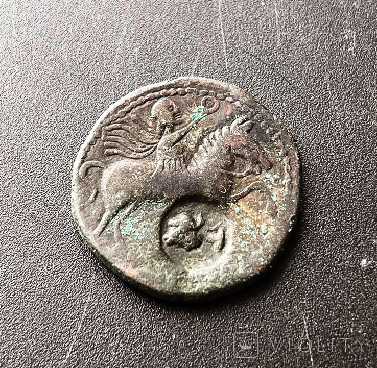 Боспорское царство. Рескупорид II. Денарий с надчеканкой. Медь. 211 – 229 гг.