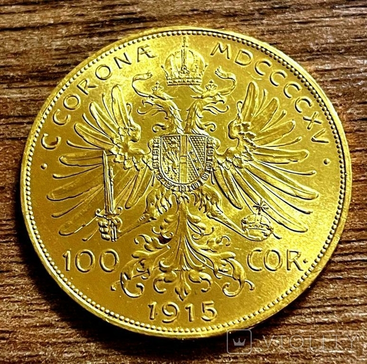 Австрия. 100 корон, 1915 г. Золото.   ПРОДАНА
