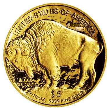 «Американский буффало». 5 долларов. Золото