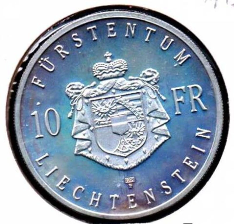 Лихтенштейн. 10 франков. 1990 г.