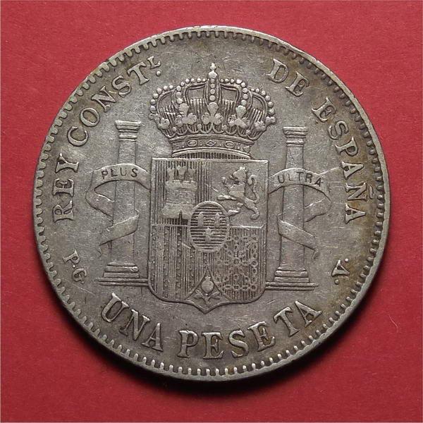 Испания. 1 песета 1896 г. Серебро