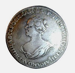 Екатерина I. “Траурный” рубль. 1725 г.   ПРОДАН