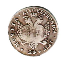 Елизавета Петровна. Ливония. 24 копейки. 1757 г.    ПРОДАНА