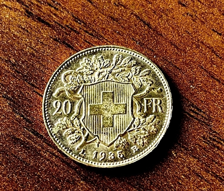 Швейцария. 20 франков 1935 г. Золото.   ПРОДАНА