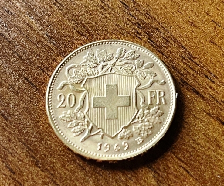 Швейцария. 20 франков 1949 г. Золото.    ПРОДАНА