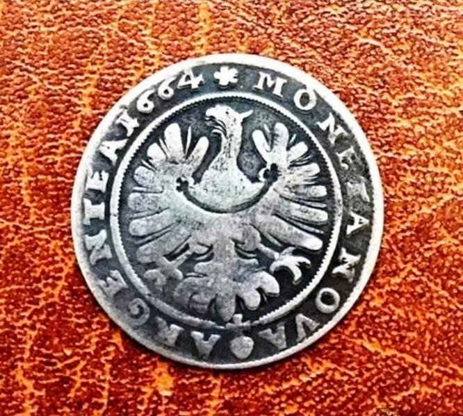 Силезия. Кристиан. 15 крейцеров. Серебро. 1664 г.   ПРОДАНА