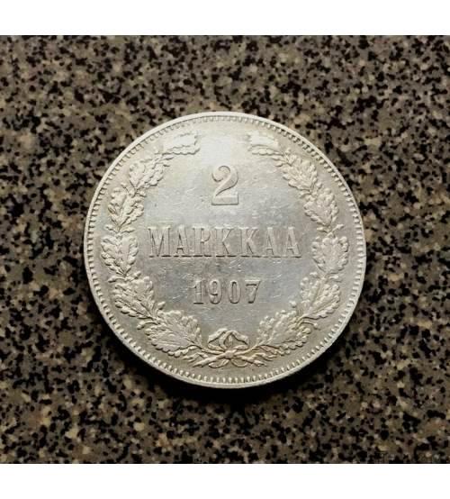 Российская империя. Николай II. Финляндия. 2 марки 1907 г.