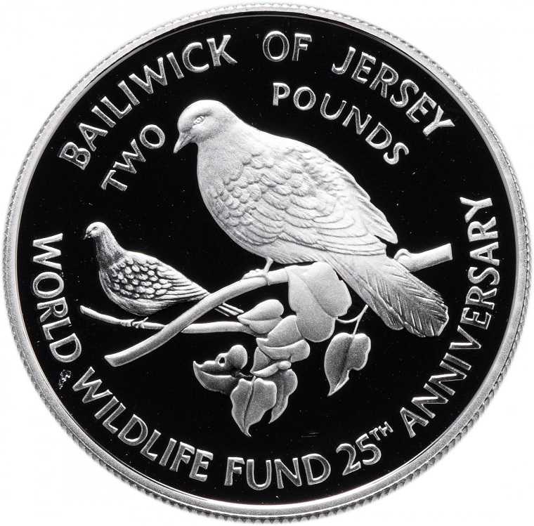 Остров Джерси. 2 фунта 1987 г. Серебро