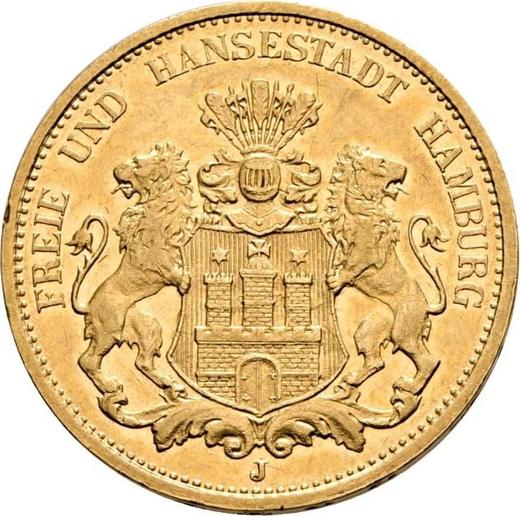 Гамбург. 20 марок 1875 г. Золото