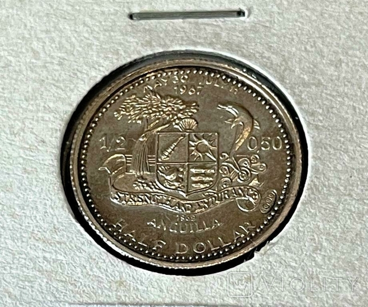 Ангилья. 1/2 доллара 1969 г. Серебро
