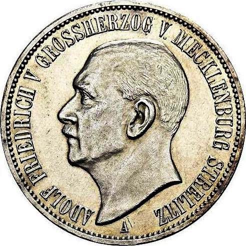 Мекленбург-Штрелиц. 3 марки 1913 г. Серебро