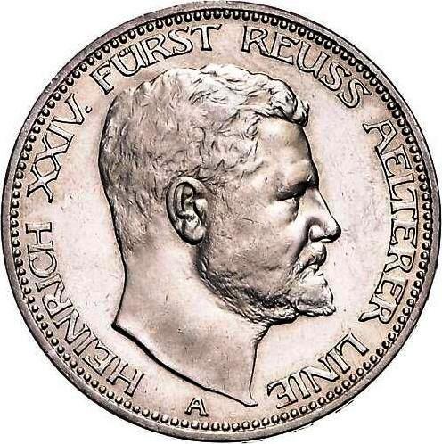 Рейсс-Грейц. 3 марки 1909 г. Серебро
