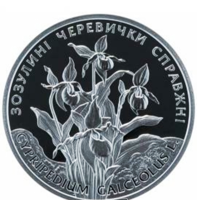 Кукушкины башмачки настоящие. 10 гривен. 2016 г. Серебро