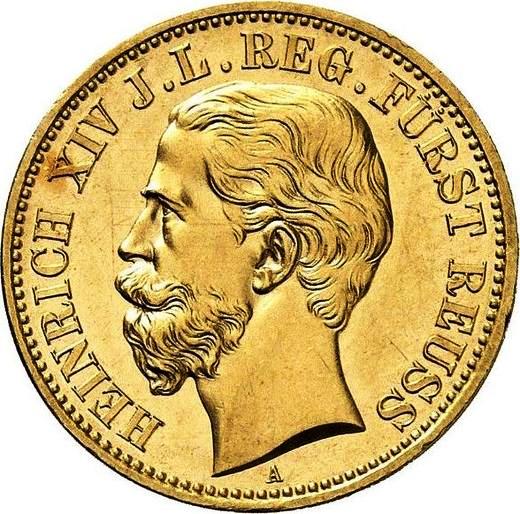 Рейсс-Гера. 20 марок 1881 г. Золото